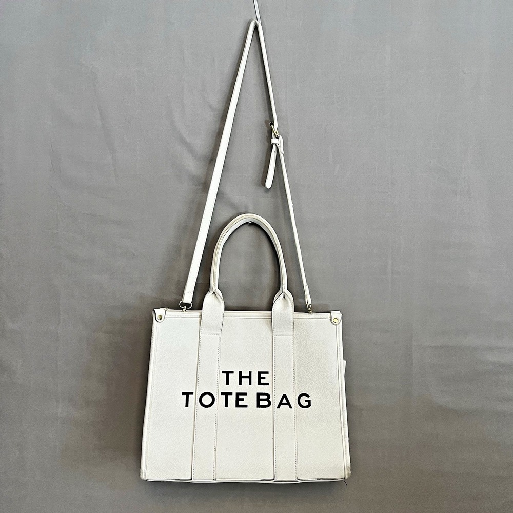 The Totebag Crossbody Bag‎ Tote White Vegan Leather Black Type - Picture 2 of 12